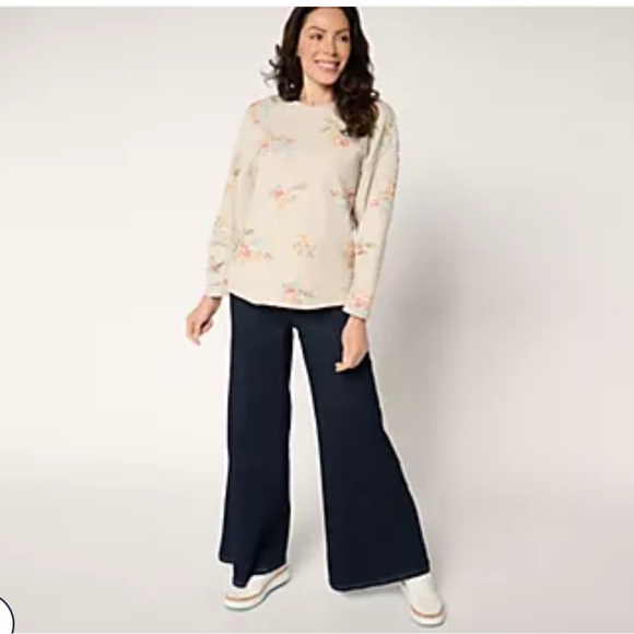 Driftwood French Terry Gathered Sleeve Pullover Sweatshirt NWT. Embroidered - Picture 9 of 10